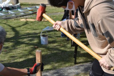 チャレンジ製作（かかしの設置）