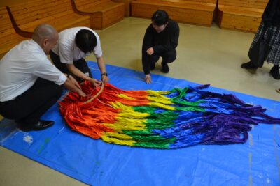 社会貢献活動（平和七夕まつり飾り作成）